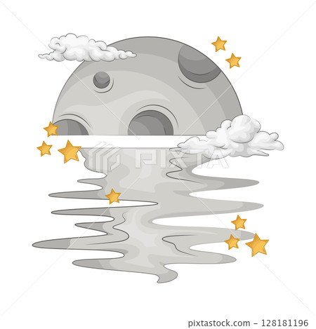 Illustration of Moon with star 128181196