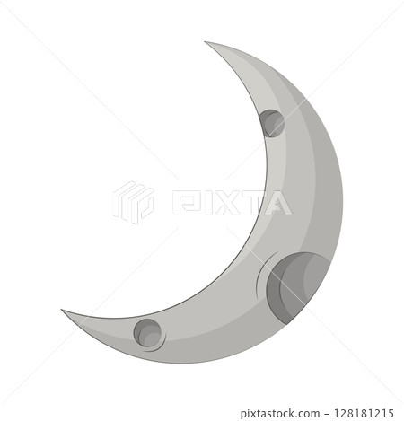 Illustration of Crescent Moon  128181215