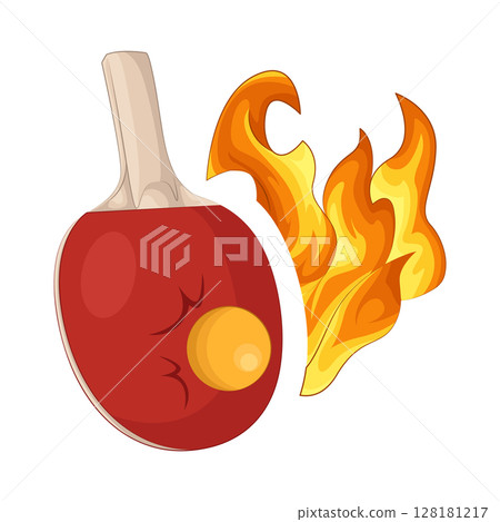 Illustration of Burning ping pong  128181217