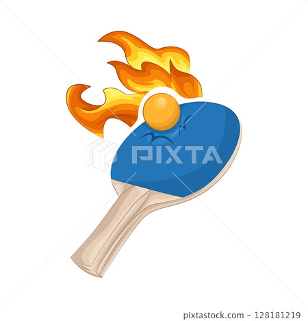 Illustration of Burning ping pong Illustration of Burning ping pong 128181219