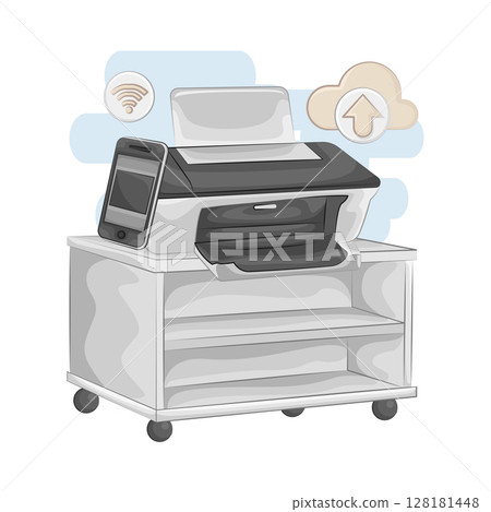 Illustration of Printer Illustration of Printer 128181448