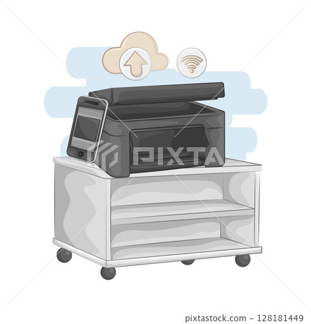 Illustration of Printer 128181449