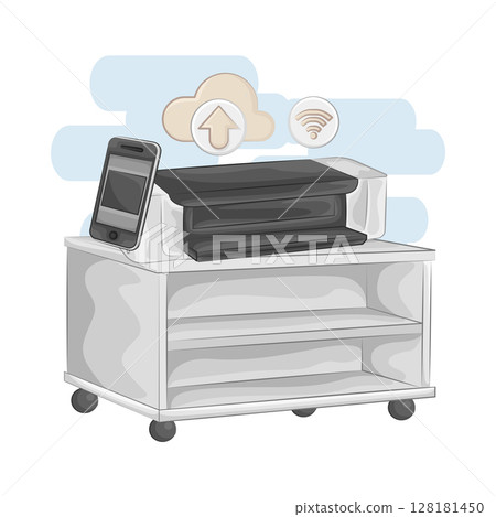 Illustration of Printer Illustration of Printer 128181450