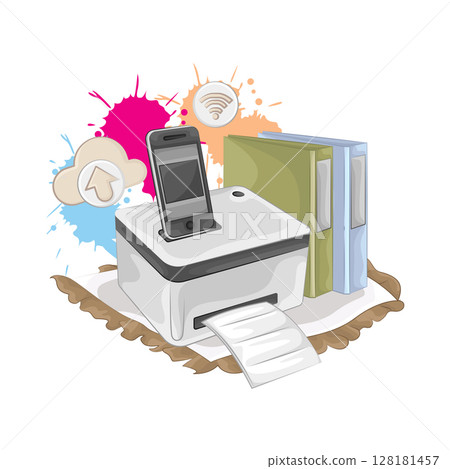 Illustration of Printer Illustration of Printer 128181457