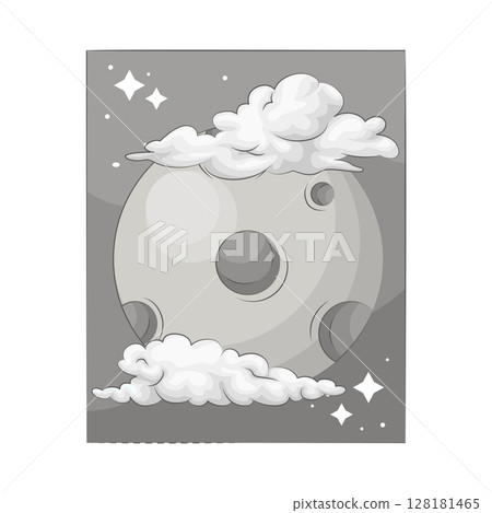 Illustration of Full moon with cloud 128181465