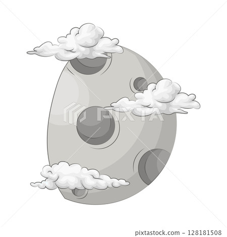 Illustration of Half moon with cloud 128181508