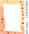 Cute Apple and Flower Themed Lined Paper Perfect for Notes Journaling or School Projects 128181666