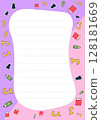 Cute stationery design featuring lined paper surrounded by playful books pencils and letters perfect for notes journaling or school projects 128181669