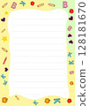 Cute Back to School Lined Paper Template with Apples Pencils and Letters Perfect for Students Notes and Drawings 128181670
