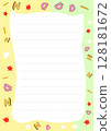Cute pastel stationery paper design featuring alphabet letters and playful doodles perfect for notes journaling or kids crafting projects 128181672