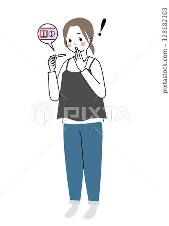 A woman is surprised to find out she is pregnant 128182103