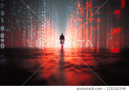 human silhouette surrounded by firewall shield and binary codes human silhouette surrounded by firewall shield and binary codes 128182246
