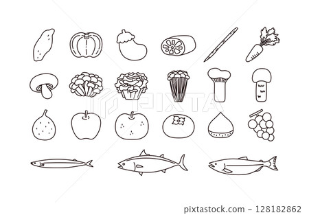 Autumn flavors icon set Autumn flavors icon set 128182862