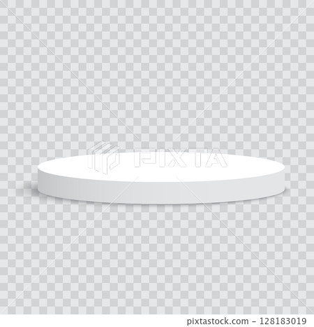 White Round Product Display Pedestal Stand Mockup Vector 128183019