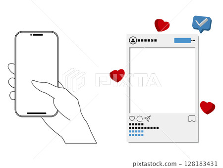 Smartphone and SNS screen 128183431