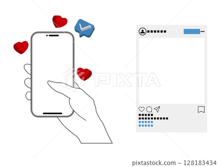 Smartphone and SNS screen Smartphone and SNS screen 128183434