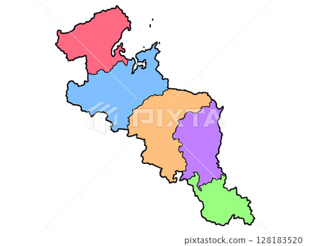 京都府略微粗略的地圖,按地區、近畿進行顏色編碼 京都府略微粗略的地圖,按地區、近畿進行顏色編碼 128183520