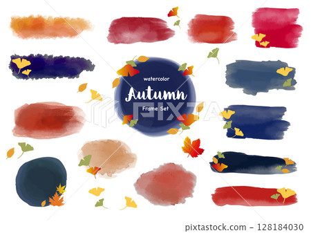 Colorful watercolor autumn background material 128184030
