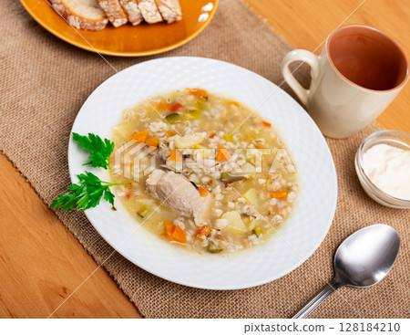 Rassolnik - Traditional Russian soup with pickled cucmbers 128184210