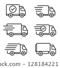 truck shipping delivery outline icon set 128184221