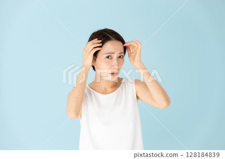 女士、休閒、護髮、煩惱 128184839