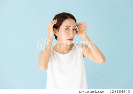 女士、休閒、護髮、煩惱 128184840