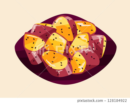 秋天的味道：蜜餞紅薯插圖 128184922