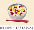秋天的味道：地瓜飯的插圖 128184923