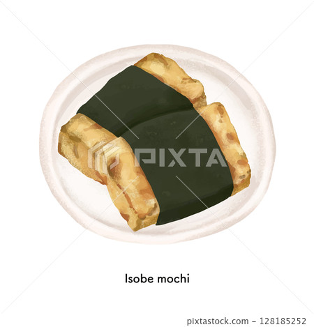 日本糖果 — 磯部麻糬 — 色鉛筆插圖 128185252