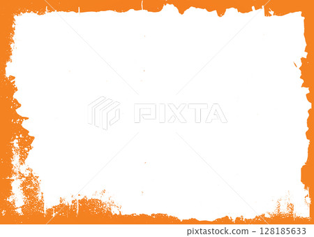 Halloween white template banner background with grunge orange border Halloween white template banner background with grunge orange border 128185633