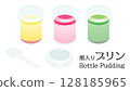 Illustration material: Handmade bottled pudding set 128185965