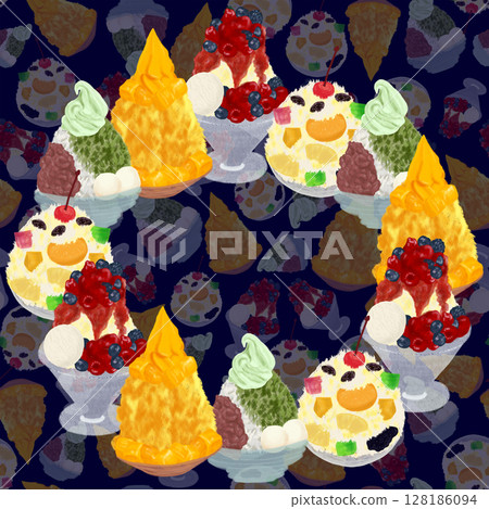 Delicious shaved ice seamless pattern Delicious shaved ice seamless pattern 128186094