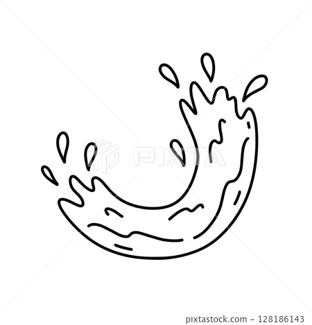 Splash of water with splatters 128186143
