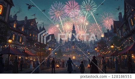 Fantastic fireworks display Fantastic fireworks display 128186551