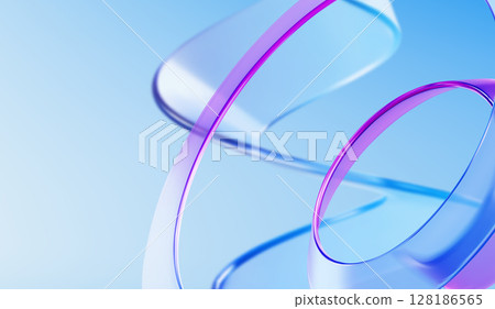 Spiral glass ribbons flowing Spiral glass ribbons flowing 128186565