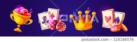 Casino cartoon icons 128186576