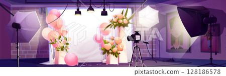 Photo studio cartoon scene 128186578