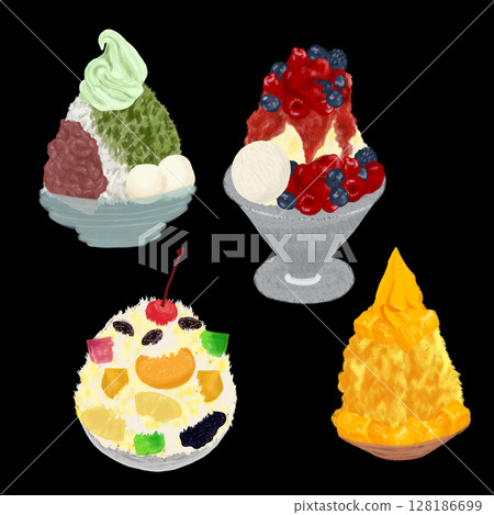 色彩繽紛、美味可口的刨冰 色彩繽紛、美味可口的刨冰 128186699