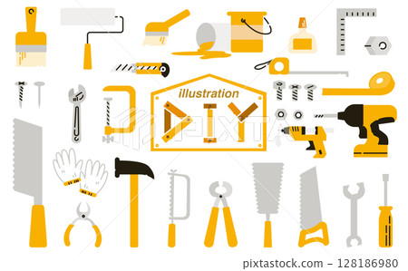 Cute vector illustration set of diy tools 128186980