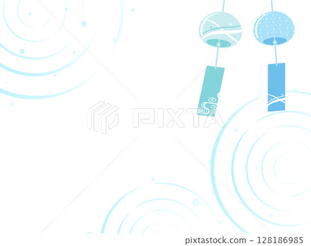 Refreshing wind chimes and ripples background, horizontal position 128186985