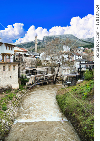 The beautiful old town of Mostar, a World Heritage Site 128187024