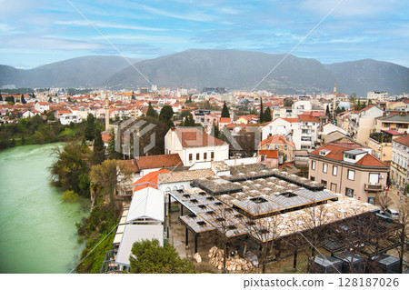 The beautiful old town of Mostar, a World Heritage Site The beautiful old town of Mostar, a World Heritage Site 128187026