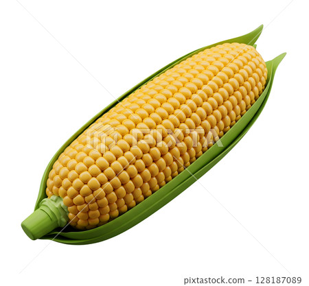 Fresh Corn Minimalist 3D Rendering in a Soft And Smooth Renderer 128187089