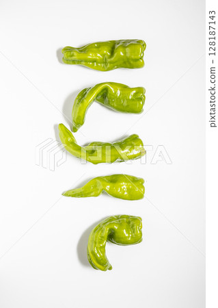 Stock photo of sweet peppers similar to bell peppers: Vegetables with interesting shapes Stock photo of sweet peppers similar to bell peppers: Vegetables with interesting shapes 128187143