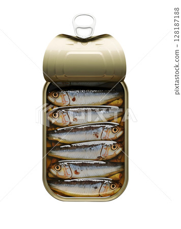 Open Can of Sardines Minimalist 3D Rendering in a Soft And Smooth Renderer 128187188
