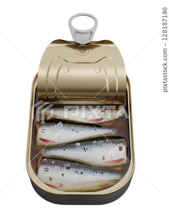 Open Can of Sardines Minimalist 3D Rendering in a Soft And Smooth Renderer 128187190