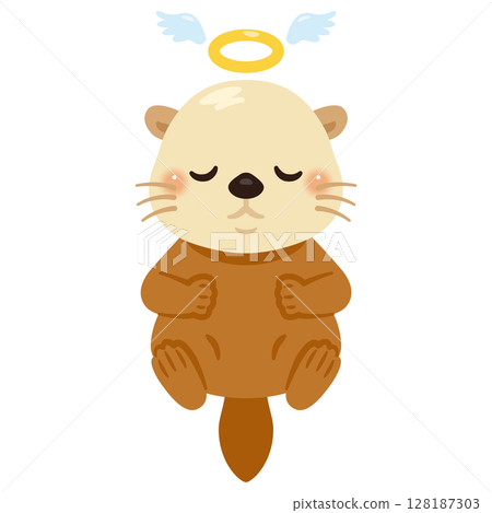 一隻死去的海獺的插圖 一隻死去的海獺的插圖 128187303