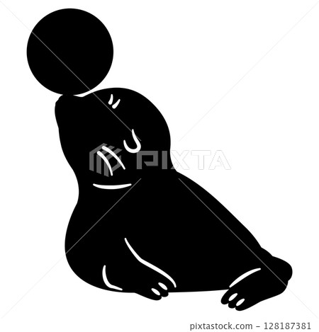 Sea lion's silhouette 128187381