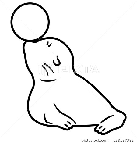 Line drawing of a sea lion 128187382