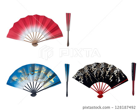 Japanese dance fan set Japanese dance fan set 128187492